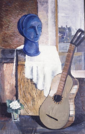 Modrá hlava s kytarou "1953"