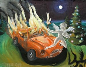 Hořící auto