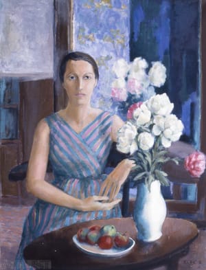 Portrait in Striped Dress 2