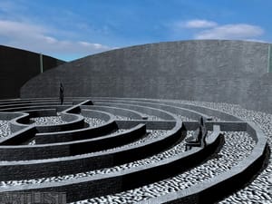Prostor ve tvaru labyrintu určený pro setkávání a sezení